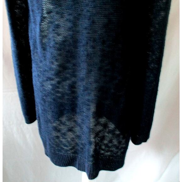 Loft Women's Blue Long Sleeve Open Front Cardigan Sweater Size Large - Picture 7 of 9